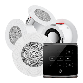 Комплект влагостойкой акустической системы SW ECO Black MINI-4 (четыре колонки, круг). Фото № 1