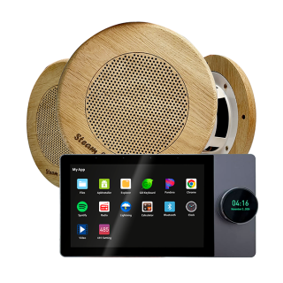 Комплект влагостойкой акустики SMART HOME MUSIC - Sauna Wood R3 (три колонки, круг). Фото №1