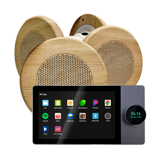 Комплект влагостойкой акустики SMART HOME MUSIC - Sauna Wood R4 (четыре колонки, круг). Фото №1