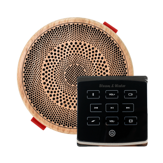 Комплект акустической системы SW 1 BLACK ECO SAUNA MINI WOOD, круг (одна колонка). Фото № 1