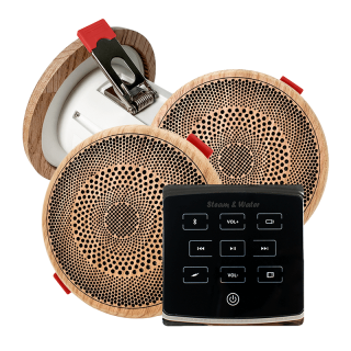 Комплект акустической системы SW 3 BLACK ECO SAUNA MINI WOOD, круг (три колонки). Фото № 1