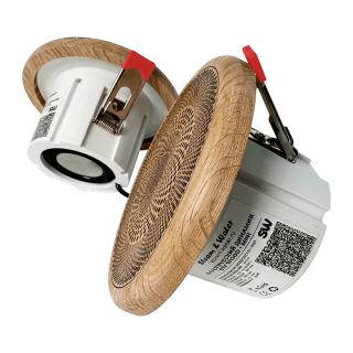 Комплект влагостойкой акустической системы SW NOISE White MINI Wood-2 (две колонки, круг). Фото № 13