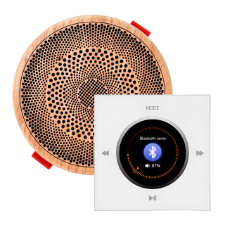Комплект влагостойкой акустической системы SW NOISE White MINI Wood-1 (одна колонка, круг). Фото № 1