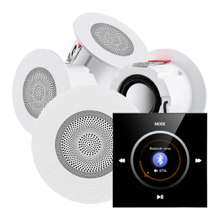 Комплект влагостойкой акустической системы SW NOISE Black MINI-4 (четыре колонки, круг). Фото № 1