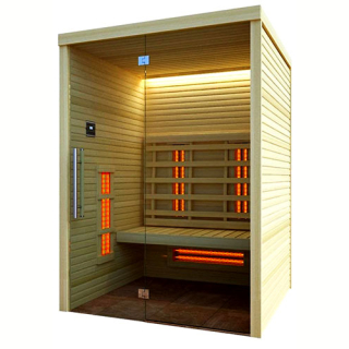 Инфракрасная кабина Saunax Infra Premium 1200x1200 (Осина/Ольха) . Фото №1