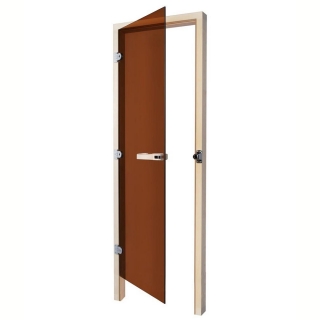 Дверь для сауны SAWO 731-3SGD-L, 8/19, бронза, левая, кедр. Фото №1