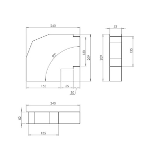 Угол КуБасту Горизонтальный Плоский, нержавеющая сталь 0.5 мм. Фото № 3