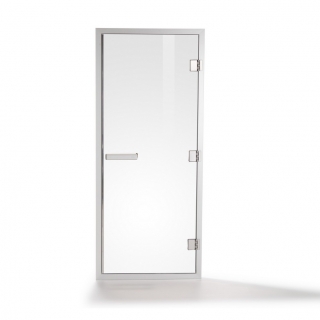 Дверь для турецкой бани Tylo 60G (778х1870мм) белый профиль, стекло Прозрачное. Фото №1