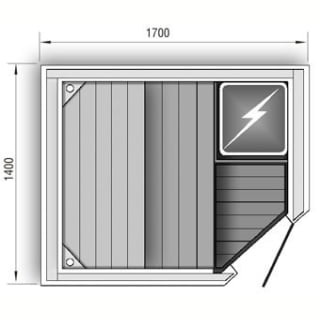 Сауна размер 1400*1700*2100 - вариант отделки № 1. Фото №1