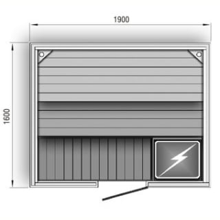 Сауна размер 1600*1900*2100 - вариант отделки № 2. Фото №1