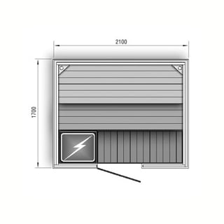 Сауна размер 1700*2100*2100 - вариант отделки № 3. Фото №1