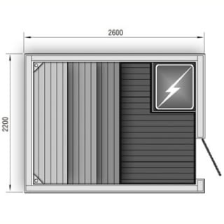 Сауна размер 2200*2600*2400 - вариант отделки № 1. Фото №1