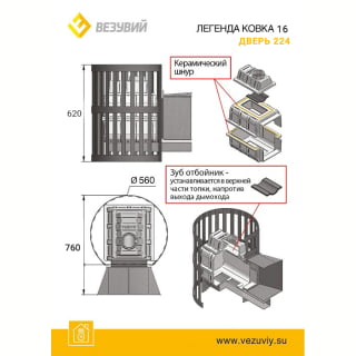 Банная печь Везувий Легенда Ковка 16 (224). Фото №2