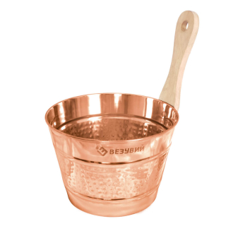 Шайка для сауны и бани ВЕЗУВИЙ Медь 4л. Фото № 1