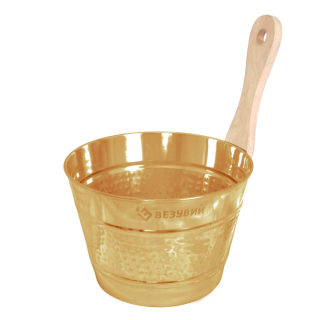 Шайка для сауны и бани ВЕЗУВИЙ Латунь 4л. Фото № 1