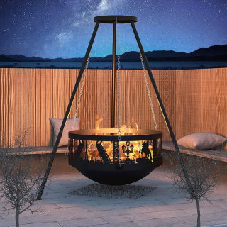 Чугунная Костровая чаша Fantastic D700 Антик (чаша + подставка антик + крышка). Фото № 3