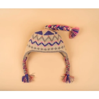 Шапка вязаная для бани Woodson Viking, орнамент, 3 косички (бежевый). Фото № 2