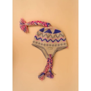 Шапка вязаная для бани Woodson Viking, орнамент, 3 косички (бежевый). Фото № 4