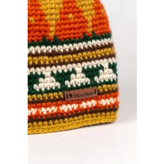 Шапка вязаная для бани Woodson Viking, орнамент, без косичек (оранжевый, желтый, зеленый). Фото № 3