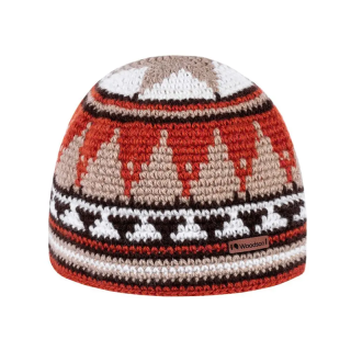 Шапка вязаная для бани Woodson Viking, орнамент, без косичек (коричневый, оранжевый, бежевый). Фото № 1