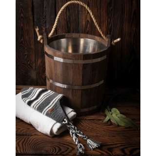 Шапка вязаная для бани Woodson Viking, 2 косички (серый). Фото № 3