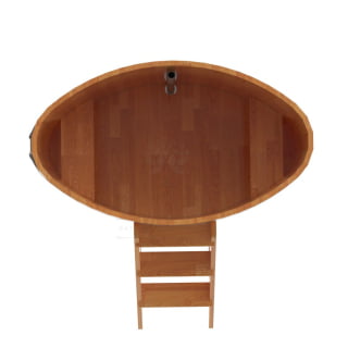 Купель овальная Bentwood из сращенных ламелей натуральной лиственницы 0,80 х 1,42 х 1,2 м. Фото № 6