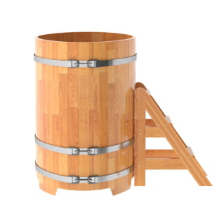 Купель овальная Bentwood из сращенных ламелей натуральной лиственницы 0,80 х 1,42 х 1,2 м. Фото № 3