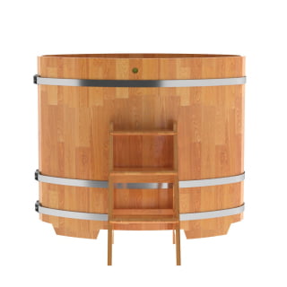 Купель овальная Bentwood из сращенных ламелей натуральной лиственницы 0,80 х 1,42 х 1,2 м. Фото № 2