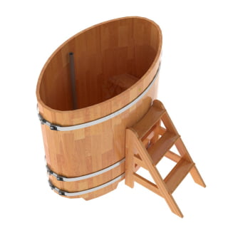 Купель овальная Bentwood из сращенных ламелей натуральной лиственницы 0,80 х 1,42 х 1,2 м. Фото № 4
