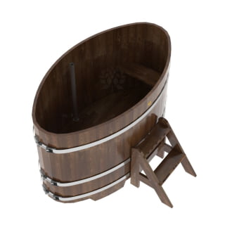 Купель овальная Bentwood из сращенных ламелей мореной лиственницы 0,92 х 1,66 х 1,0 м. Фото № 2