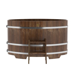 Купель овальная Bentwood из сращенных ламелей мореной лиственницы 0,92 х 1,66 х 1,0 м. Фото № 3