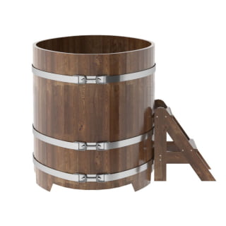 Купель овальная Bentwood из сращенных ламелей мореной лиственницы 0,92 х 1,66 х 1,0 м. Фото № 4