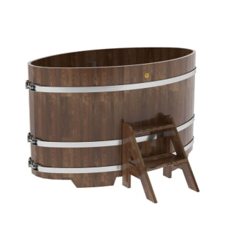 Купель овальная Bentwood из сращенных ламелей мореной лиственницы 0,92 х 1,66 х 1,0 м. Фото № 1