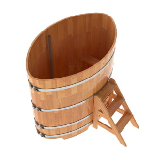 Купель овальная Bentwood из сращенных ламелей натуральной лиственницы 1,08 х 1,75 х 1,4 м. Фото № 4