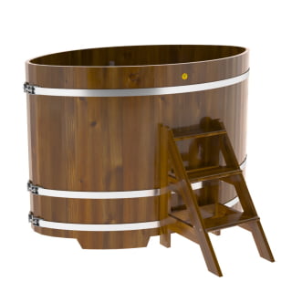 Купель Овальная Bentwood из морёной лиственницы Рустик 1,08 х 1,75 х 1,2 м. Фото № 1