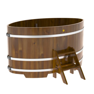 Купель Овальная Bentwood из морёной лиственницы Рустик 1,15 х 1,83 х 1,0 м. Фото № 1