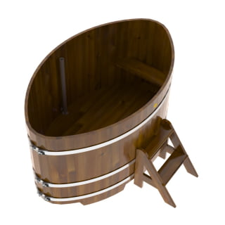 Купель Овальная Bentwood из морёной лиственницы Рустик 1,15 х 1,83 х 1,0 м. Фото № 4