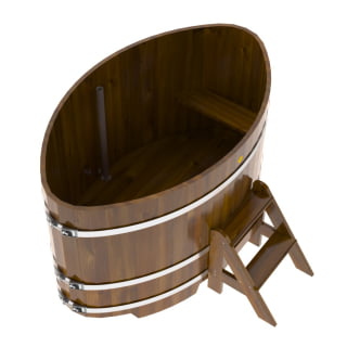 Купель Овальная Bentwood из морёной лиственницы Рустик 1,02 х 1,68 х 1,0 м. Фото № 5