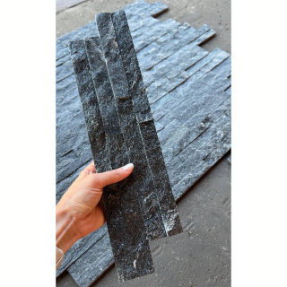 3Д панель из камня Кварцит чёрный (Лёгкая-Лайт) 360х100х6-13 мм (8 шт.). Фото № 4