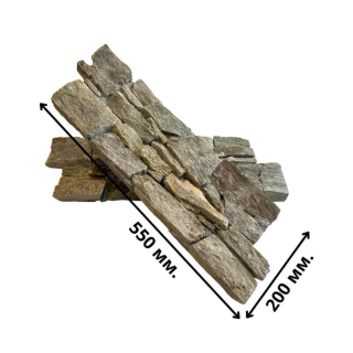 3Д панель из камня Кварцит серо-зеленый (Грубый камень) 550x200x20-40 мм (4 шт.). Фото № 2