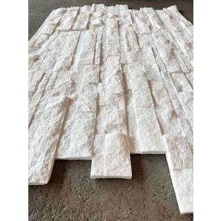 3Д панель из камня Кварцит белый (Лёгкая-Лайт) 350x150x10-20 мм (7 шт.). Фото № 3