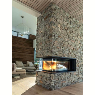 3Д панель из камня Наружный угол, Кварцит серо-зеленый (Грубый камень) 200+350x200x20-40мм. Фото № 5