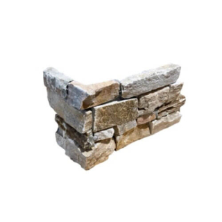 3Д панель из камня Наружный угол, Кварцит бежевый (Грубый камень) 200+350x200x20-40мм. Фото № 1