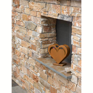 3Д панель из камня Наружный угол, Кварцит бежевый (Грубый камень) 200+350x200x20-40мм. Фото № 4