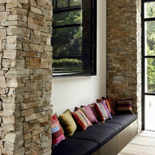 3Д панель из камня Наружный угол, Кварцит бежевый (Грубый камень) 200+350x200x20-40мм. Фото № 3