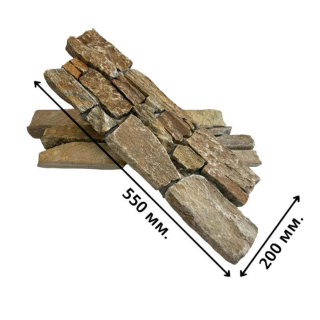 3Д панель из камня Кварцит мультиколор (Грубый камень) 550x200x20-40 мм (4 шт.). Фото № 2