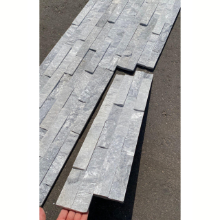 3Д панель из камня Кварцит бело-серый (Неоклассика) 600х150х10-20 мм (6 шт.). Фото № 3