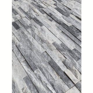 3Д панель из камня Кварцит бело-серый (Неоклассика) 600х150х10-20 мм (6 шт.). Фото № 2