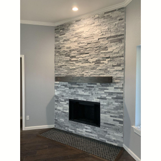 3Д панель из камня Кварцит бело-серый (Неоклассика) 600х150х10-20 мм (6 шт.). Фото № 6