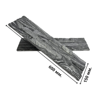 3Д панель из камня Мрамор древесный-серый (Классика) 600х150х10-25 мм (6 шт.). Фото № 2